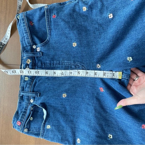 Madewell | Wide-Leg Crop Jeans Confetti Floral Embroidered Edition Flowers Capri - Picture 6 of 11